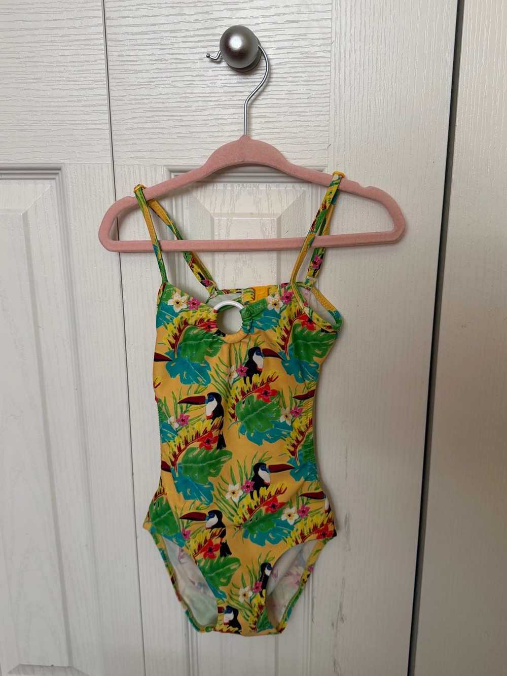 Zara Yellow Tropical Toucan One-Piece Swimsuit